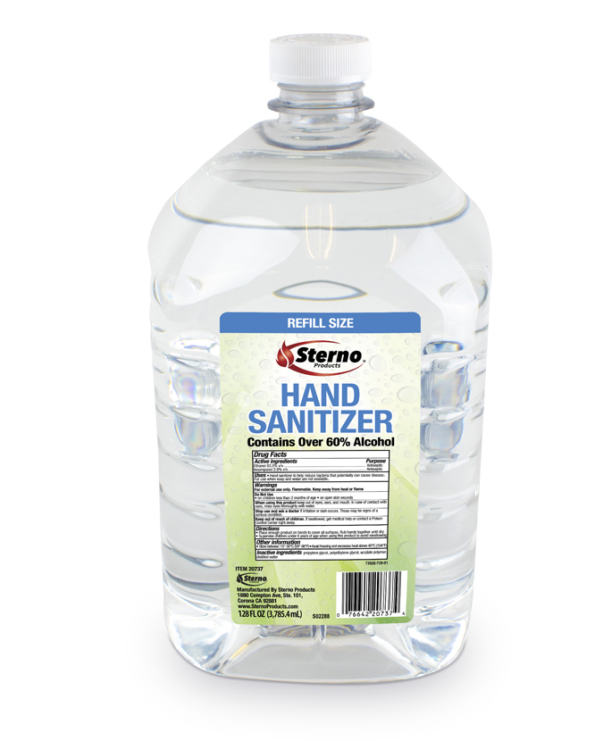 Sterno Hand Sanitizer, manufactured at the company’s plant in Memphis.